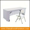 wholesale spandex white 8ft banquet table cloth for long folding tables