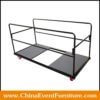 wholesale metal frame round banquet table trolley with four wheels for sale