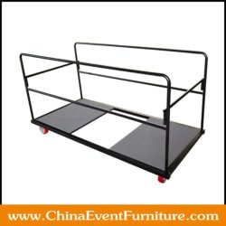 wholesale metal frame round banquet table trolley with four wheels for sale