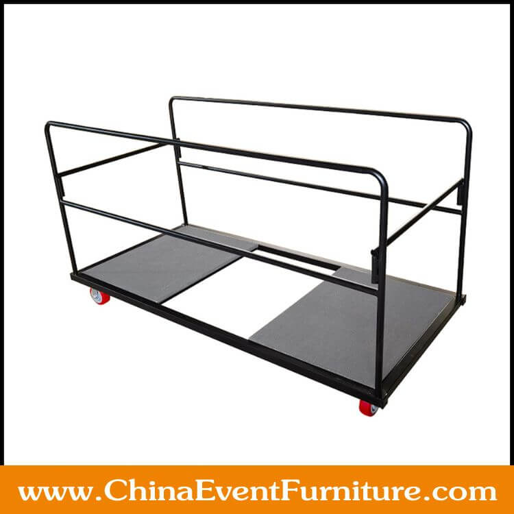 banquet table trolley for sale wholesale metal frame round banquet table trolley with four wheels for sale