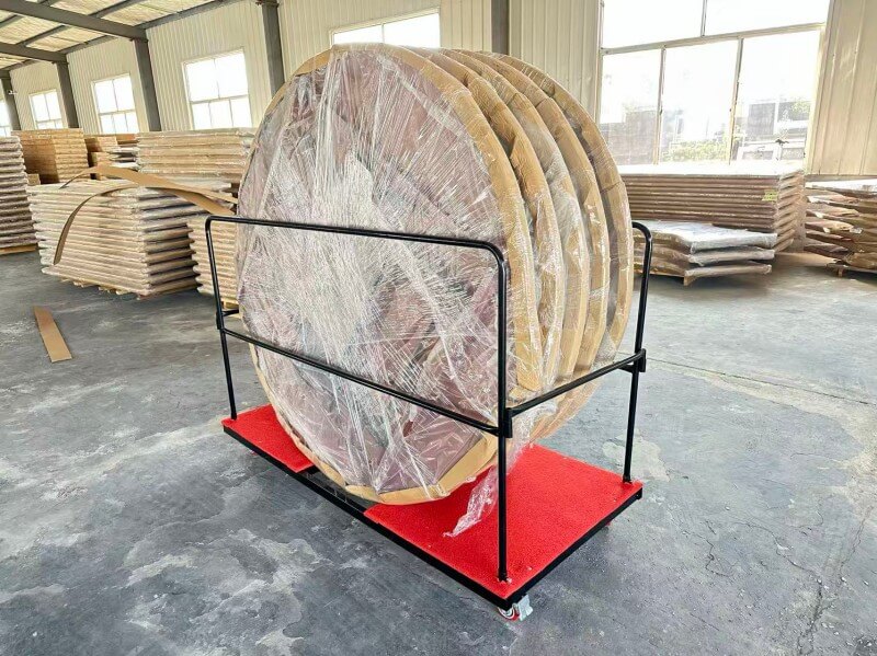 metal frame round banquet table trolley wholesale for hotel