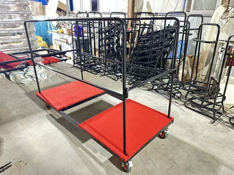 wholesale powder coated metal banquet table trolley for hotel banquet hall