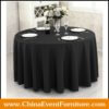 wholesale 72 inches black banquet table cloth for round banquet table