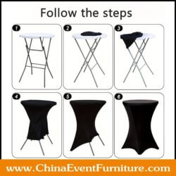 wholesale black spandex cocktail tablecloth for plastic folding tables