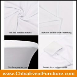 wholesale white spandexcocktail tablecloth for bar tables