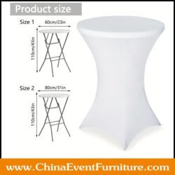 wholesale white spandex cocktail tablecloth for bar tables