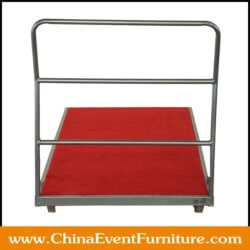 wholesale metal frame banquet table trolley with wheels for folding banquet tables