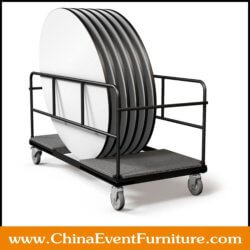 wholesale metal frame round banquet table trolley for diameter 6ft tables