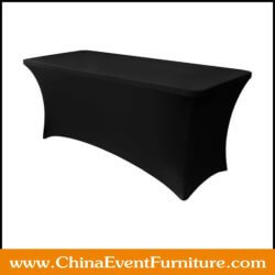 wholesale 6ft black spandex banquet table covers for plastic folding table