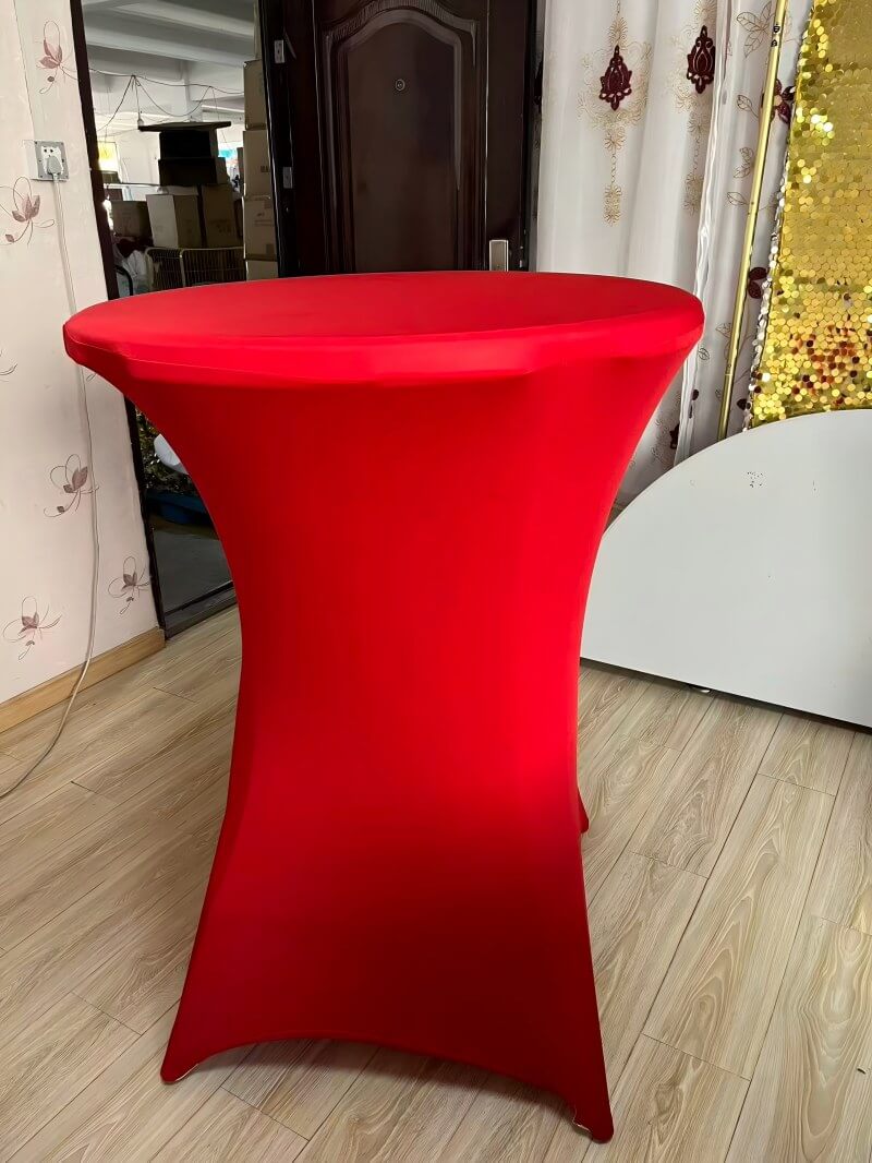 wholesale red spandex cocktail tablecloths for hotel event hall