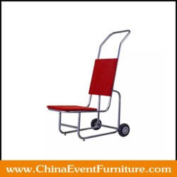 wholesale metal frame red carpet upholstered banquet chair trolley for sale