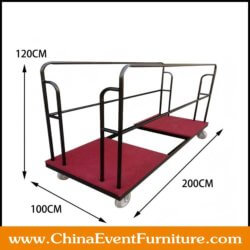 wholesale metal frame banquet table trolley for diameter 6ft banquet tables