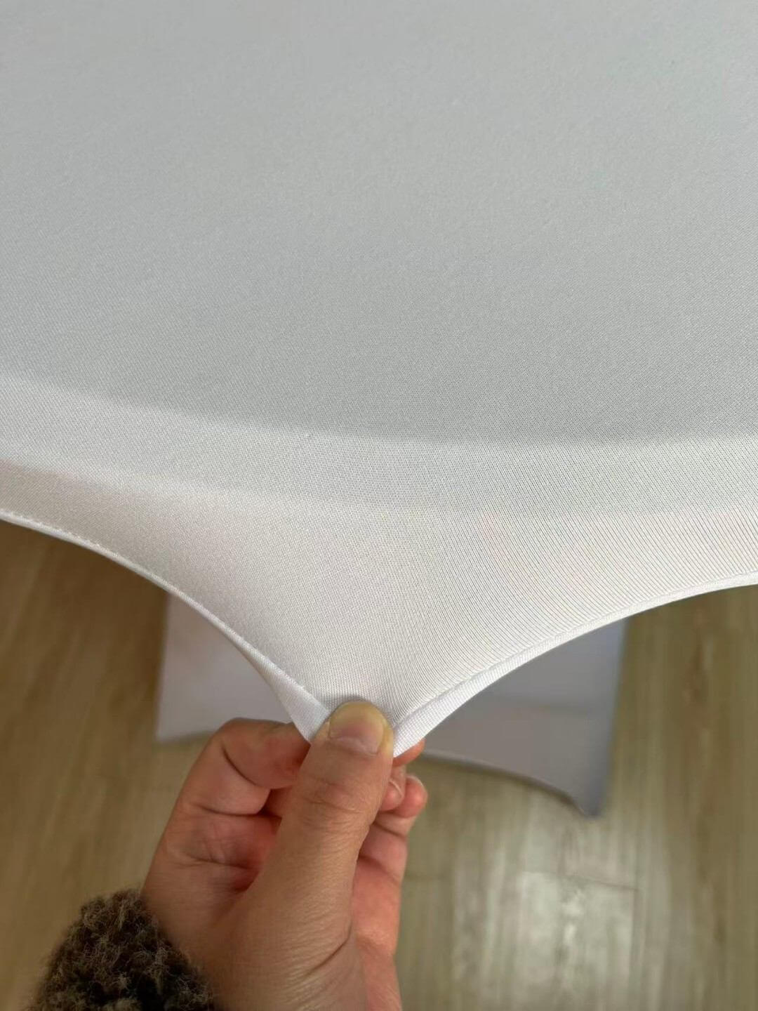 wholesale white spandex cocktail table covers for diameter 80 cm bar table