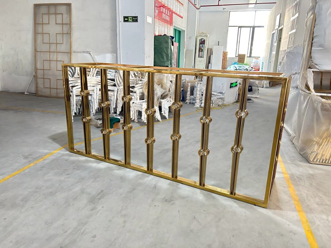 Long stainless steel gold bar counter wholesale for weddings