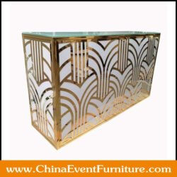 wholesale stainless steel long gold bar counters for weddings