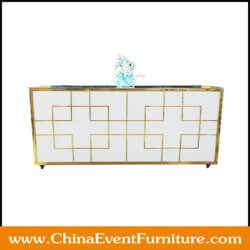 wholesale stainless steel long white and gold bar counters for events