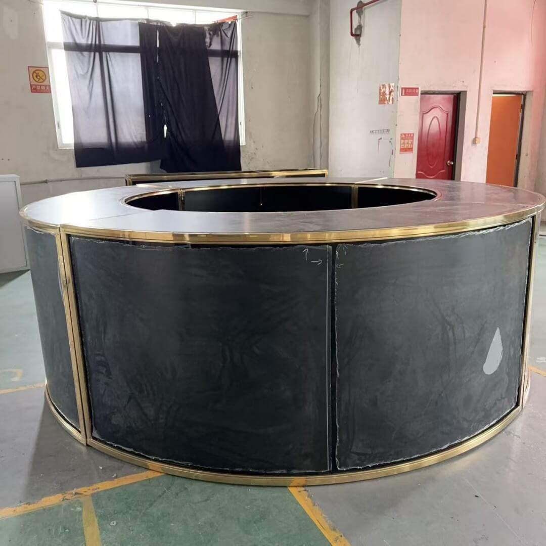 wholesale stainless steel round Black Bar Counter for events