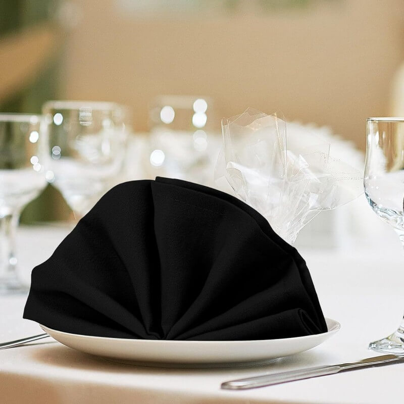 wholesale black wedding napkins for hotel banquet halls