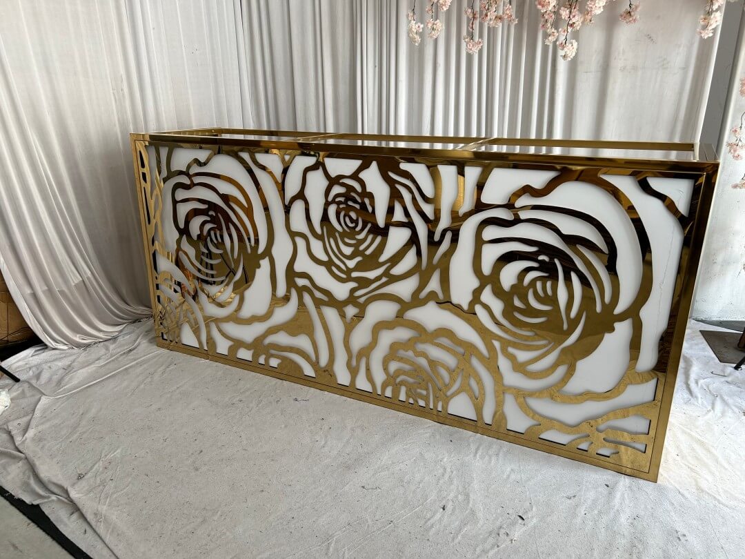 wholesale stainless steel gold bar counter for indoor events