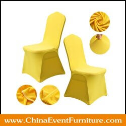 wholesale commercial quality yellow spandex chair covers for hotel banquets