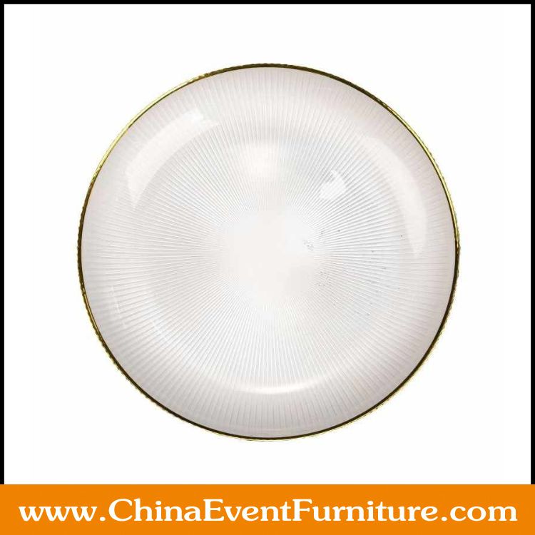 glass charger plates with gold rim wholesale clear glass dinner plates with gold trim for events