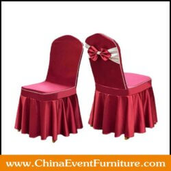 wholesale commercial quality red polyester dining chair covers for hotel banquet chairs