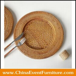 wholesale round rattan charger plates for events