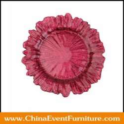 wholesale commercial quality red glass charger plates for weddings