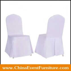 wholesale commercial quality white polyester chair covers for stackable banquet chairs