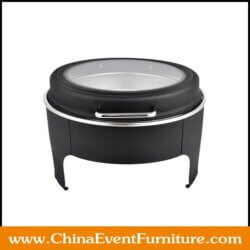 wholesale stainless steel round black chafing dishes for hotel restaurant