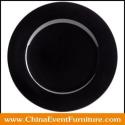 wholesale 13 inches round black plastic charger plates for events