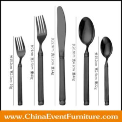 wholesale black stainless steel cutlery set for events