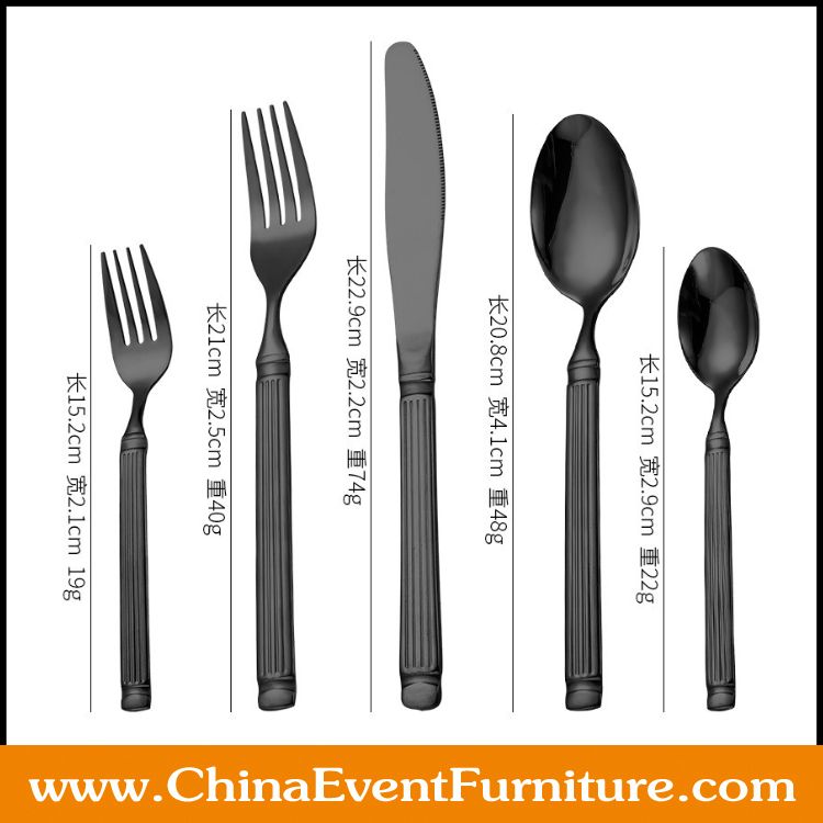 black stainless steel cutlery set wholesale black stainless steel cutlery set for events