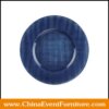 wholesale 13 inches round blue glass charger plates for events