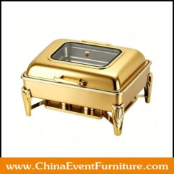 wholesale gold stainless steel chafing dish food warmer for hotel restaurants