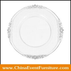 wholesale 13 inch clear plastic charger plates for weddings