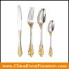 wholesale stainless steel gold and silver cutlery set for events