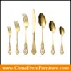 wholesale stainless steel gold plated cutlery set for weddings
