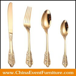 wholesale luxury gold stainless steel cutlery set for weddings