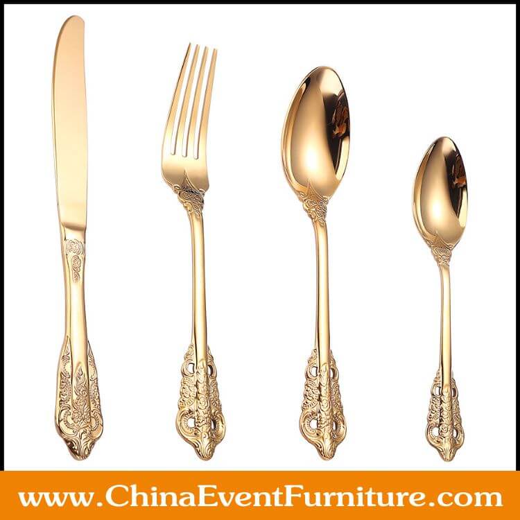 gold stainless steel cutlery set wholesale luxury gold stainless steel cutlery set for weddings
