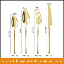 wholesale stainless steel gold wedding cutlery for weddings