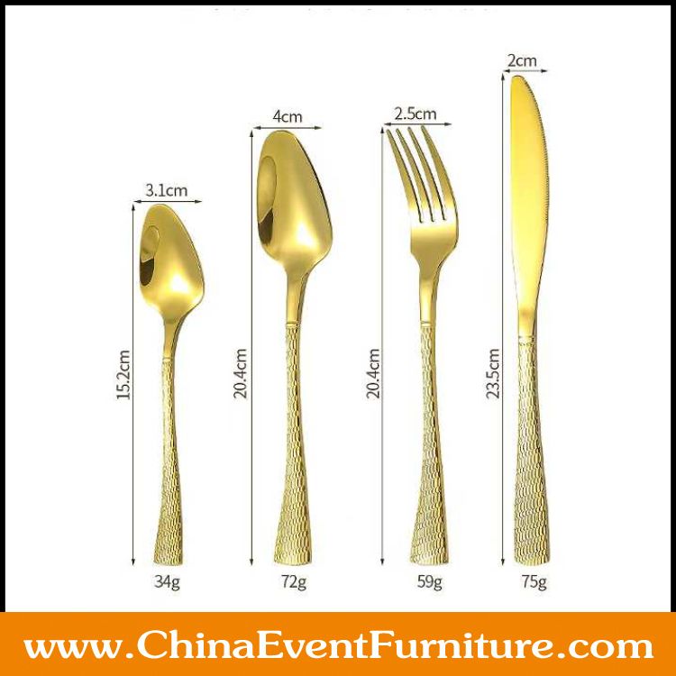 golden cutlery set wholesale stainless steel golden cutlery set for parties