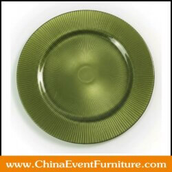 wholesale 13 inch green glass charger plates for weddings