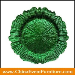 wholesale green plastic charger plates for weddings