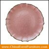 wholesale 13 inch pink glass charger plates for weddings