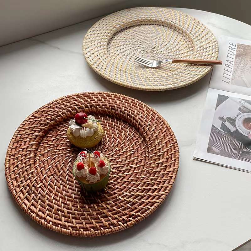 13 inch round rattan charger plates wholesale for  parties
