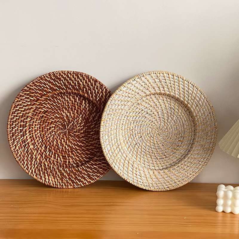 wholesale round rattan placemats for event rental business