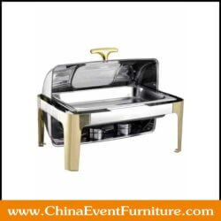 wholesale gold and silver stainless steel roll top chafing dish for weddings