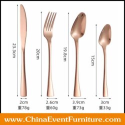 wholesale stainless steel rose gold cutlery set for banquets