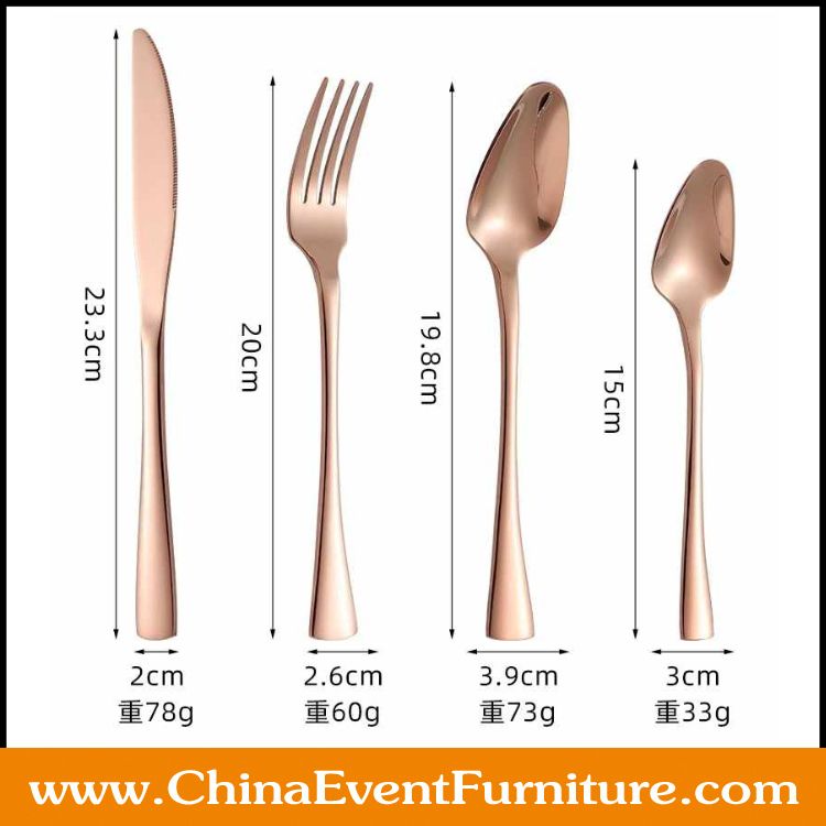 rose gold cutlery set wholesale stainless steel rose gold cutlery set for banquets